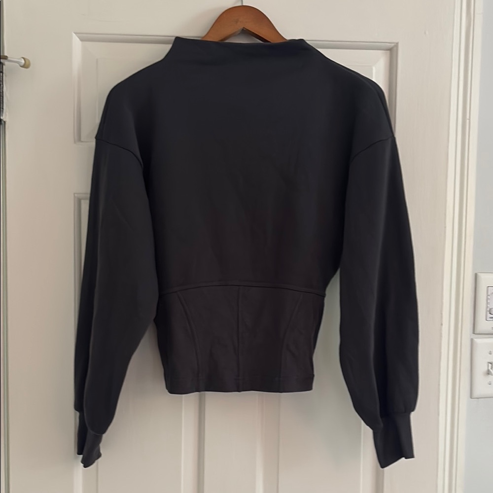 Maeve by Anthropologie Charcoal Corset Sweatshirt Size Small